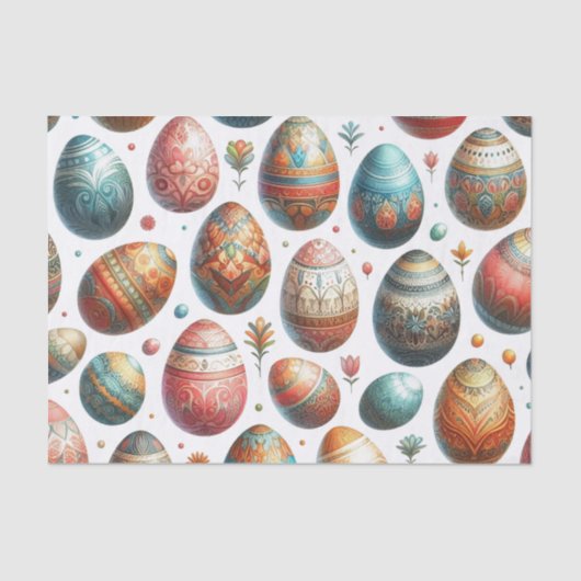 Vintage Easter Egg Pattern Holiday Seidenpapier (Vorderseite)