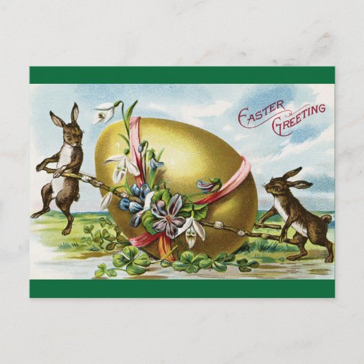 Vintage Easter Greeting Feiertagspostkarte (Vorderseite)