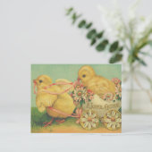 Vintage Easter Greetings Feiertagspostkarte (Stehend Vorderseite)