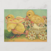 Vintage Easter Greetings Feiertagspostkarte (Vorderseite)