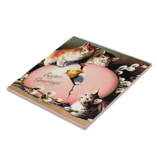 Vintage Easter Greetings Fliese (Seite)