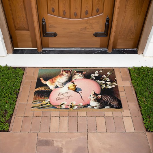 Vintage Easter Greetings Fußmatte (Außenbereich)