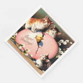Vintage Easter Greetings Serviette (Ecke)