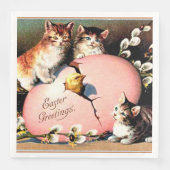 Vintage Easter Greetings Serviette (Vorderseite)