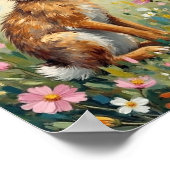 Vintage Easter Meadow Bunny Art Poster (Ecke)