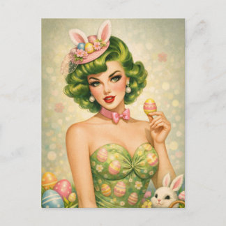 Vintage Easter Pin-Up Postcard Feiertagspostkarte