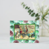 Vintage Easter, Rabbits at Home Feiertagspostkarte (Stehend Vorderseite)