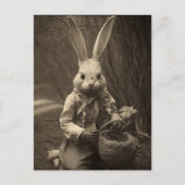 Vintage Easter Scary Bunny Postkarte (Vorderseite)