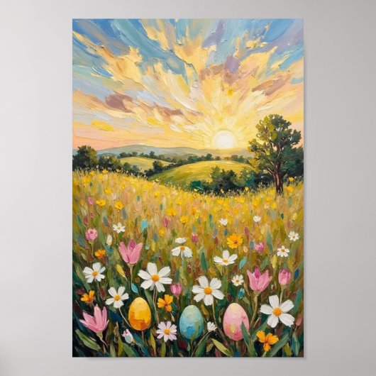 Vintage Easter Sunrise Spring Field Art Poster (Vorne)