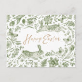 Vintage Easter Watercolor Flat Holiday Card Feiertagspostkarte (Vorderseite)