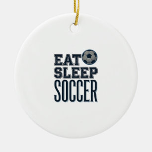 Vintage Eat Sleep Fußball Shirt Design (2)_1 Keramik Ornament
