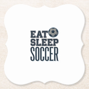 Vintage Eat Sleep Fußball Shirt Design (2)_1 Untersetzer