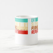 Vintage Eat Sleep Repeat Klavier Kaffeetasse (Mittel)