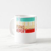 Vintage Eat Sleep Repeat Piano Kaffeetasse (Vorderseite Links)