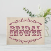 Vintage Ebene der Brautparty-Einladung | Einladung (Stehend Vorderseite)