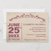 Vintage Ebene der Brautparty-Einladung | Einladung (Rückseite)