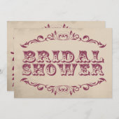 Vintage Ebene der Brautparty-Einladung | Einladung (Vorne/Hinten)