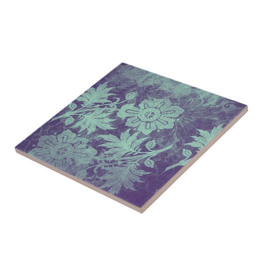 Vintage Ebene Grün Lila Fliese (Seite)