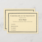 Vintage Echtheitsbescheinigung Dankeskarte (Vorne/Hinten)