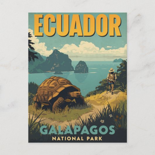 Vintage Ecuador Galapagos Travel Postkarte (Vorderseite)