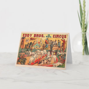 Vintage Eddy Brothers Zirkusposter Karte