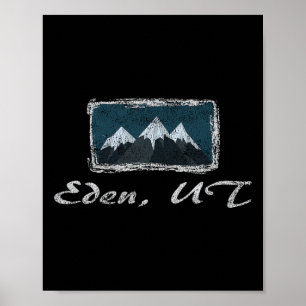 Vintage Eden Utah Winter Skifahren Spaß Poster