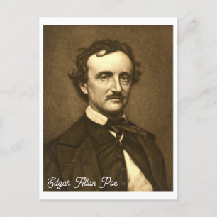 Vintage Edgar Allan Poe Porträt Postkarte