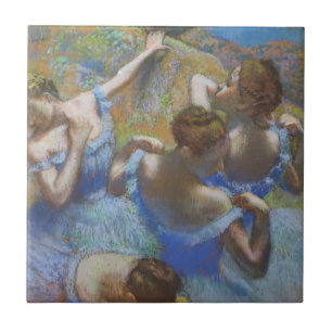 Vintage Edgar Degas Blaue Tänzerinnen Ballett Kuns Fliese