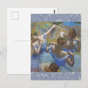 Vintage Edgar Degas Blaue Tänzerinnen Ballett Kuns Postkarte