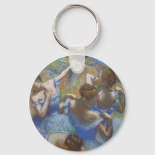 Vintage Edgar Degas Blaue Tänzerinnen Ballett Kuns Schlüsselanhänger