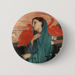 Vintage Edgar Degas Junge Frau mit Ibis Kunst Button