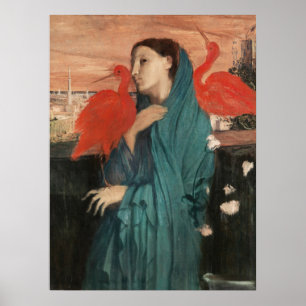 Vintage Edgar Degas Junge Frau mit Ibis Kunst Poster