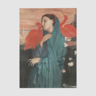 Vintage Edgar Degas Junge Frau mit Ibis Kunst Seidenpapier