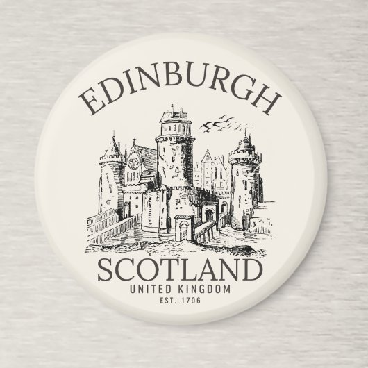 Vintage Edinburgh | Castle Retro Design Magnet