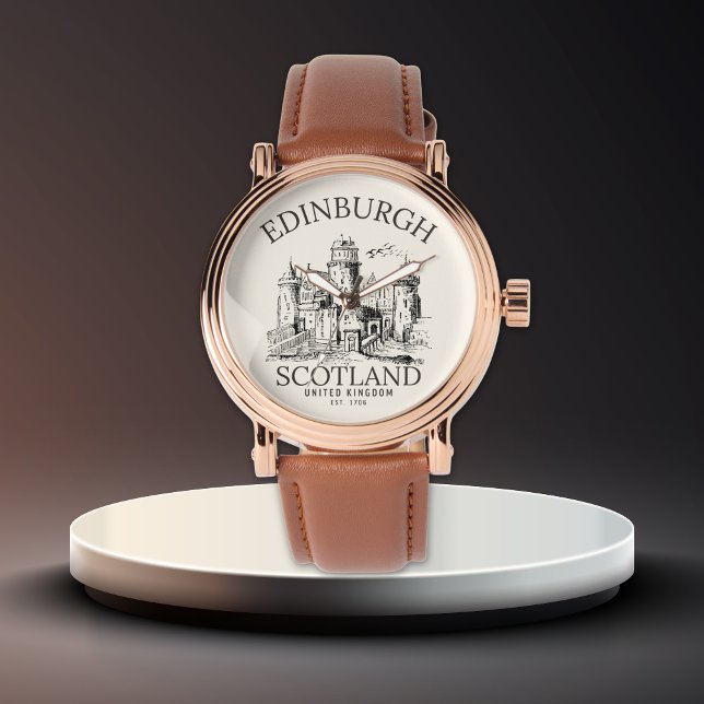 Vintage Edinburgh Castle | United Kingdom  Armbanduhr (Von Creator hochgeladen)