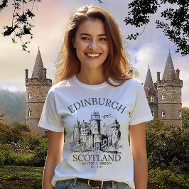 Vintage Edinburgh Castle | United Kingdom  Tri-Blend Shirt
