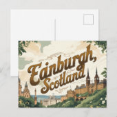Vintage Edinburgh Charme Postkarte (Vorne/Hinten)