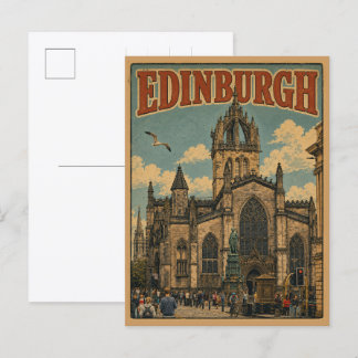 Vintage Edinburgh Schottland Geschenke & Souvenirs Postkarte