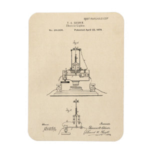 Vintage Edison-Elektrolicht-Patent Magnet