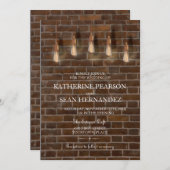 Vintage Edison Lightbulbs Industrial Chic Wedding Einladung (Vorne/Hinten)