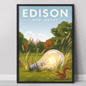 Vintage Edison New Jersey Poster