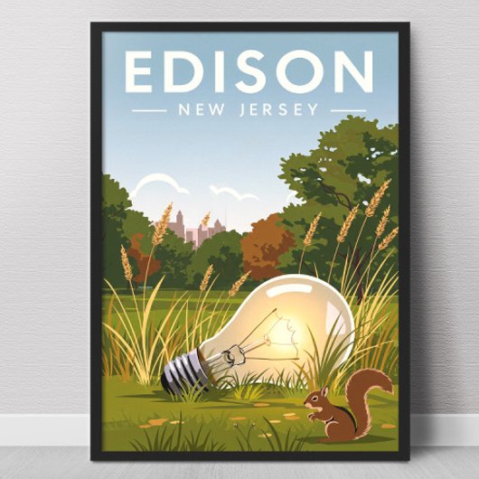 Vintage Edison New Jersey Poster