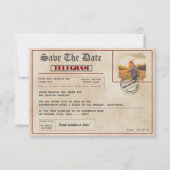 Vintage editierbar rustikales Foto altmodisch Save The Date (Vorderseite)