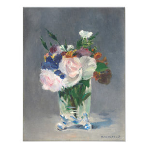 Vintage Edouard Manet-Blume in einer Crystal Vase Fotodruck