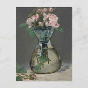 Vintage Edouard Manet Moosrosen in einer Vase Postkarte