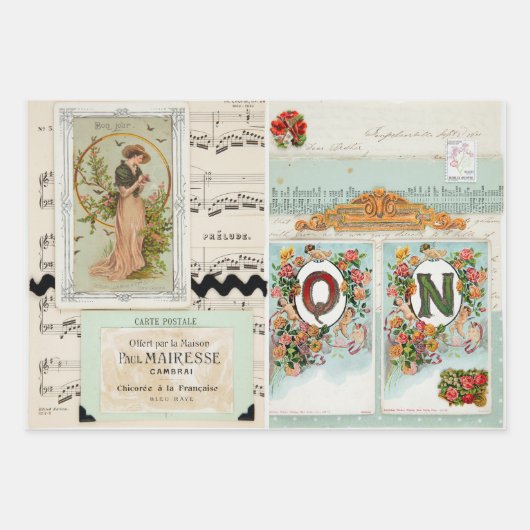 Vintage Edwardian-Bilder Geschenkpapier Set (Vorderseite 2)