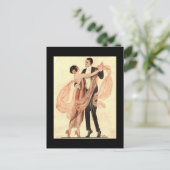 Vintage Edwardian Dancing Couple Postcard Postkarte (Stehend Vorderseite)