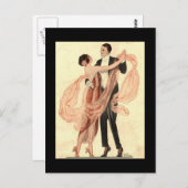 Vintage Edwardian Dancing Couple Postcard Postkarte (Vorne/Hinten)