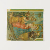 Vintage Edwardian Era Nativity Christmas Card Wandteppich (Vorderseite (Horizontal))