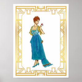 Vintage Edwardian Gown Fashion Vintag Art Poster
